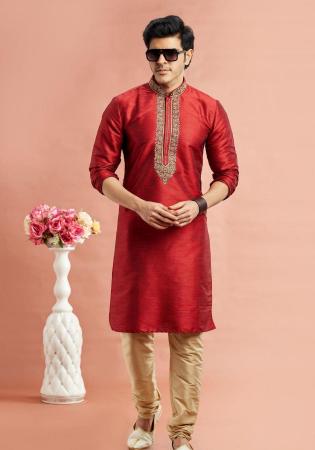 Picture of Sublime Silk Maroon Kurtas