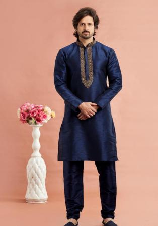 Picture of Alluring Silk Midnight Blue Kurtas