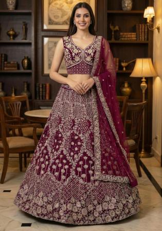 Picture of Radiant Net Saddle Brown Lehenga Choli