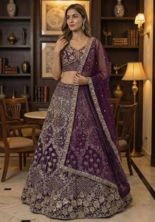 Picture of Nice Net Dim Gray Lehenga Choli