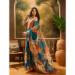 Picture of Stunning Cotton & Linen Teal Saree