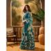 Picture of Well Formed Cotton & Linen Teal Saree