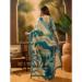 Picture of Well Formed Cotton & Linen Teal Saree