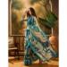 Picture of Well Formed Cotton & Linen Teal Saree
