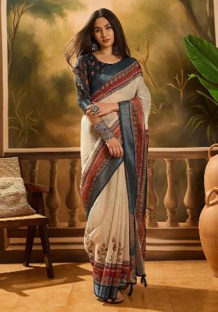 Picture of Resplendent Cotton & Linen Sienna Saree
