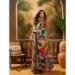 Picture of Comely Cotton & Linen Fire Brick Saree