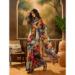 Picture of Comely Cotton & Linen Fire Brick Saree