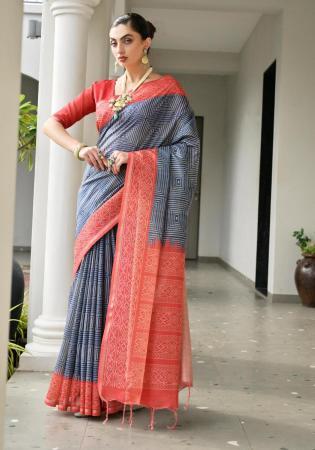 Picture of Comely Silk Dark Slate Grey Saree