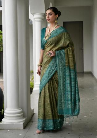 Picture of Taking Silk Dark Olive Green Saree