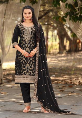 Picture of Charming Rayon Black Readymade Salwar Kameez