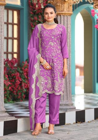 Picture of Magnificent Silk Orchid Readymade Salwar Kameez