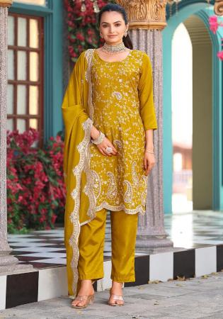 Picture of Superb Silk Orange Readymade Salwar Kameez