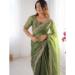 Picture of Delightful Silk Dark Olive Green Saree