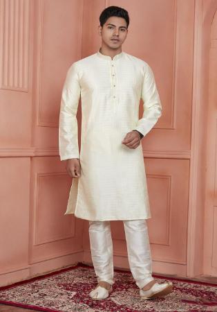 Picture of Grand Silk Off White Kurtas