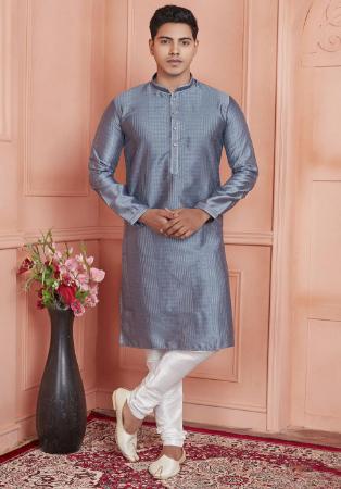 Picture of Appealing Silk Light Slate Grey Kurtas