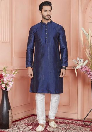 Picture of Splendid Silk Dark Slate Blue Kurtas