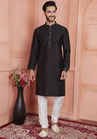 Picture of Fine Silk Black Kurtas