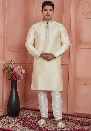 Picture of Charming Silk Off White Kurtas