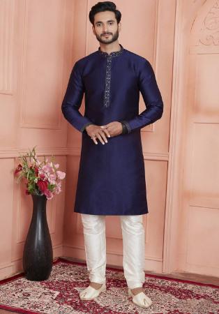 Picture of Beautiful Silk Dark Slate Blue Kurtas