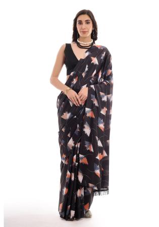 Picture of Lovely Chiffon Black Saree