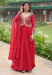 Picture of Statuesque Georgette Fire Brick Readymade Gown