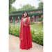 Picture of Statuesque Georgette Fire Brick Readymade Gown