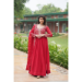 Picture of Statuesque Georgette Fire Brick Readymade Gown