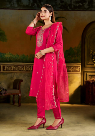 Picture of Bewitching Silk Pink Readymade Salwar Kameez
