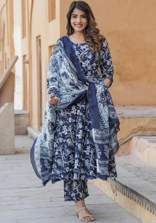 Picture of Rayon Dark Slate Grey Readymade Salwar Kameez