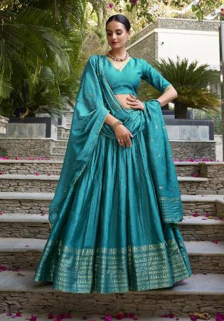 Picture of Magnificent Chiffon Dark Cyan Lehenga Choli