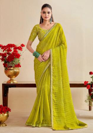 Picture of Bewitching Chiffon Dark Golden Rod Saree