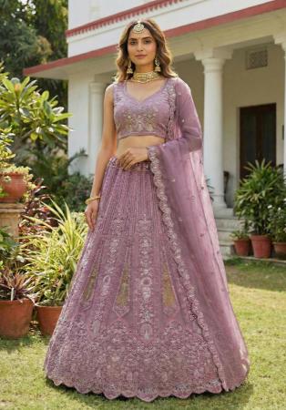 Picture of Bewitching Net Plum Lehenga Choli