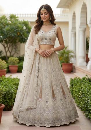 Picture of Grand Net Off White Lehenga Choli