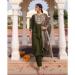Picture of Silk Dark Olive Green Readymade Salwar Kameez
