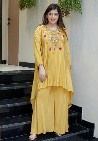 Picture of Marvelous Rayon Light Yellow Readymade Salwar Kameez