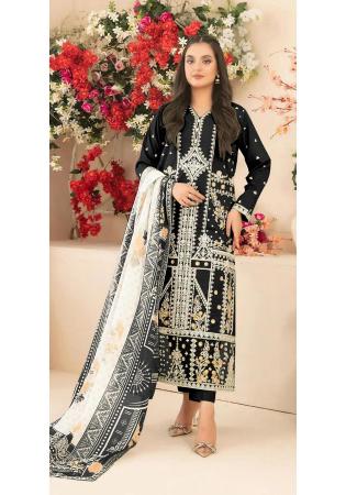 Picture of Splendid Cotton Black Straight Cut Salwar Kameez