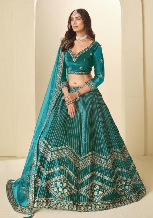 Picture of Enticing Chiffon Sea Green Lehenga Choli