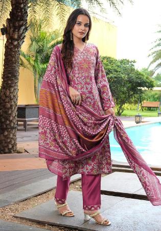 Picture of Cotton & Silk Rosy Brown Readymade Salwar Kameez
