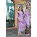 Picture of Statuesque Cotton & Silk Plum Readymade Salwar Kameez