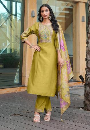 Picture of Beautiful Cotton & Silk Peru Readymade Salwar Kameez