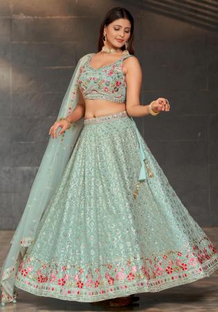 Picture of Appealing Georgette Powder Blue Lehenga Choli