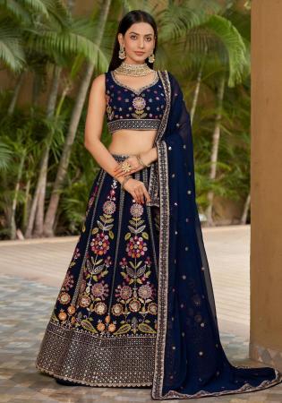 Picture of Fascinating Georgette Midnight Blue Lehenga Choli