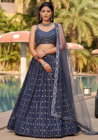 Picture of Pretty Georgette Dark Slate Grey Lehenga Choli