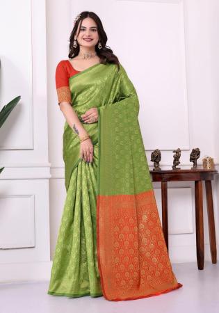 Picture of Comely Silk Sea Green Saree