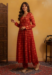 Picture of Superb Silk Fire Brick Readymade Salwar Kameez
