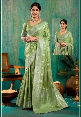 Picture of Sightly Satin & Silk Dark Sea Green Saree