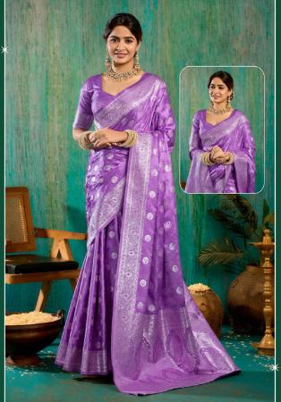 Picture of Graceful Satin & Silk Medium Orchid Saree