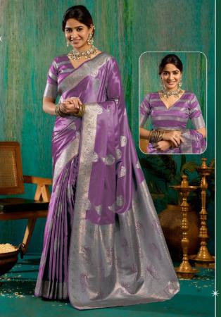 Picture of Pretty Satin & Silk Grey Saree