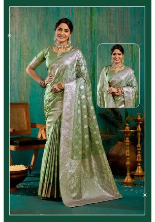 Picture of Ideal Satin & Silk Dark Sea Green Saree