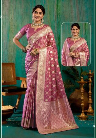 Picture of Statuesque Satin & Silk Light Pink Saree